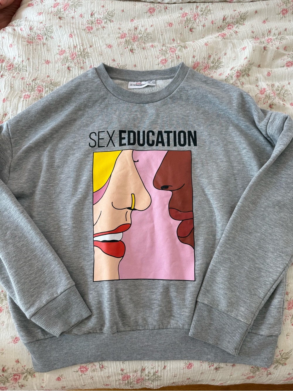 Netflix Grey Crewneck Sweatshirt with Red Logo